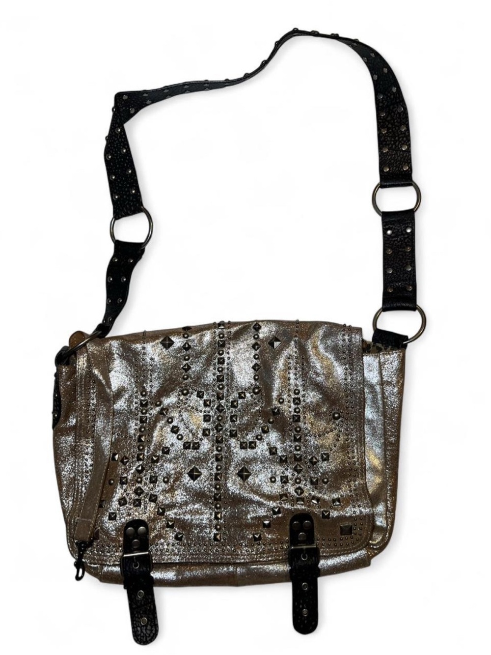 Vintage Y2K Betsey Johnson Stud Crossbody Mailbag Purse